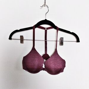 Victoria's Secret Racerback Semi Demi Front Close Bra 32C